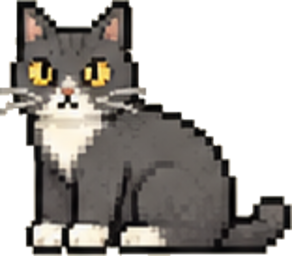 Suki the cat, sitting sprite