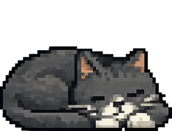 Suki the cat, sleeping sprite