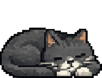 Suki the cat, sleeping sprite